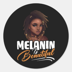 Adesivo Redondo Mulheres Americanas Orgulho Negro Melanin Rainha A