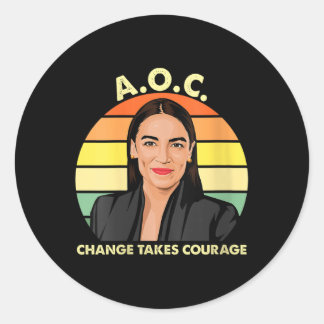 Adesivo Redondo Mulheres Aoc Alexandria Ocasio-cortez Primeira Mul