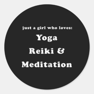 Adesivo Redondo Mulheres Apenas Uma Menina Que Ama Yoga Reiki E Me