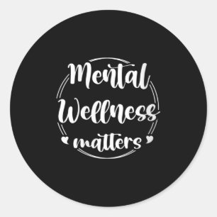 Adesivo Redondo Mulheres Bem-Estar Mental S Consciência Mental Saú