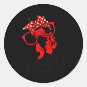 Adesivo Redondo Mulheres bonitas menina frango com bandana e