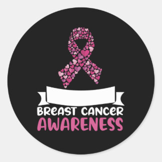 Adesivo Redondo Mulheres com Sensibilização para o Cancer da Fita 