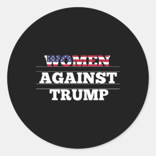 Adesivo Redondo Mulheres Contra Trump - Resistência Anti Donald Tr