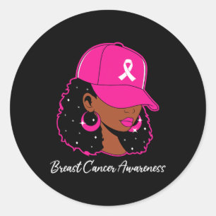 Adesivo Redondo Mulheres cor-de-rosa Cancer Sensibilização Mulhere