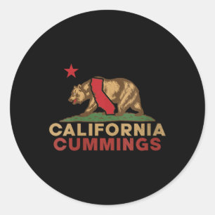 Adesivo Redondo Mulheres Cummings Califórnia Vintage Urso Retro