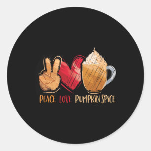 Adesivo Redondo Mulheres de Ação de Graças Paz Adoram Pumpkin Spic