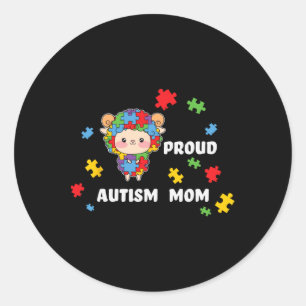 Adesivo Redondo Mulheres de Consciência do Autismo Bonito - Autism