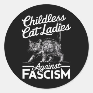 Adesivo Redondo Mulheres de Gato Contra o Fascismo Orgulhosas Femi