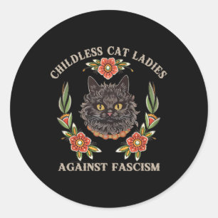 Adesivo Redondo Mulheres De Gato Sem Filhos Contra O Fascismo Mulh
