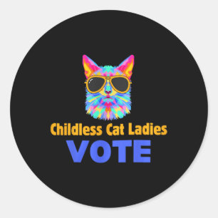 Adesivo Redondo Mulheres de Gato Sem Fios Votam Azul