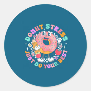 Adesivo Redondo Mulheres Donut Retro Estresse Apenas