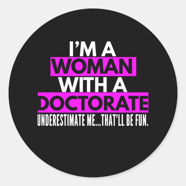 Adesivo Redondo Mulheres Doutoras Presentes para Mulheres Srta. (Frente)
