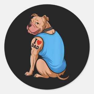 Adesivo Redondo Mulheres Engraçadas Cachorro Pitbull Adoro Tatuage