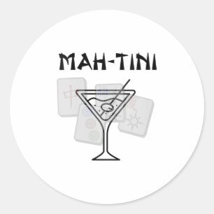 Adesivo Redondo Mulheres Engraçadas Mahjong Martini Tail Mah Jongg