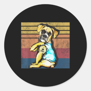 Adesivo Redondo Mulheres Engraçadas Oferecem Boxer De Cachorro Eu