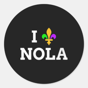 Adesivo Redondo Mulheres Eu Amo Nova Orleans Flor De Lis Coração L