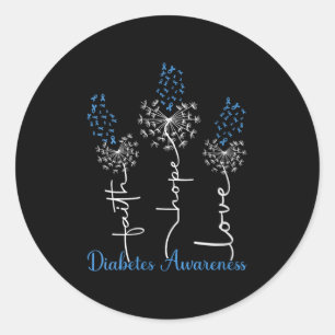 Adesivo Redondo Mulheres Faith Esperam Amar Diabetes Conscientizaç
