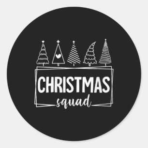 Adesivo Redondo Mulheres Feliz Papais noeis de Árvore de Natal Fam