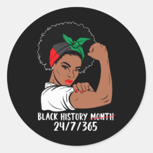 Adesivo Redondo Mulheres Fortes História Negra Mês Melanina Africa