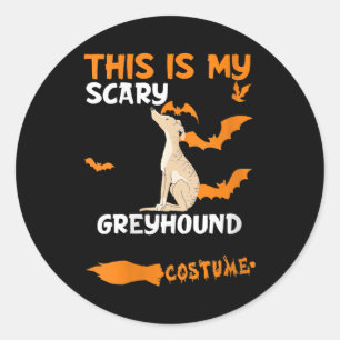 Adesivo Redondo Mulheres Greyhound Brindle Figurume Halloween Lazy
