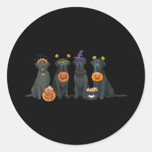 Adesivo Redondo Mulheres Halloween Black Lab Outono Labrador Retri