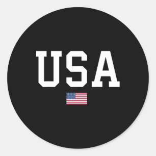 Adesivo Redondo Mulheres Homens Crianças Bandeira Americana Patrió