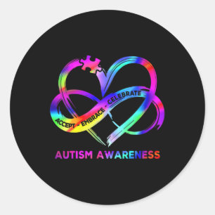 Adesivo Redondo Mulheres Infinitas Autismo Cardíaco Aceitam Embr