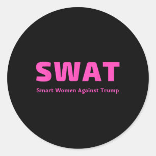 Adesivo Redondo Mulheres Inteligentes Contra Trump-Pink Swap Anti-