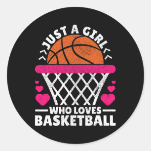 Adesivo Redondo Mulheres Jogadoras De Basquete Apenas Uma Menina Q