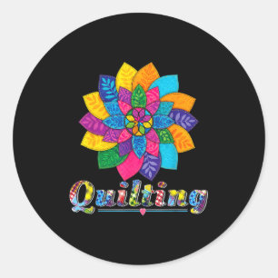 Adesivo Redondo Mulheres Legais de Patchwork Costura Amam Padrões