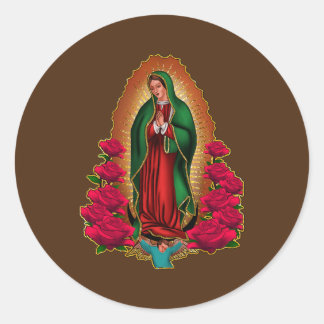 Adesivo Redondo Mulheres Mãe Madre Virgen de Guadalupe Virgin