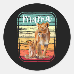 Adesivo Redondo Mulheres Mama Lion Lioness Nova Mãe Mamãe Bonita P