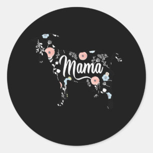 Adesivo Redondo Mulheres Mamãe Goat Floral Mãe Amante Mor Avó