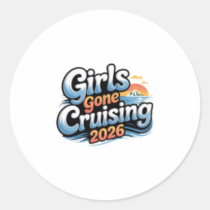Adesivo Redondo Mulheres Meninas Cruzeiros 2026 Férias de Cruzeiro
