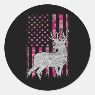Adesivo Redondo Mulheres Meninas Patriótica Camo Rosa Rosa Camo Us