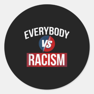 Adesivo Redondo Mulheres Meninas Todo Corpo Vs Racismo Cita Gráfic