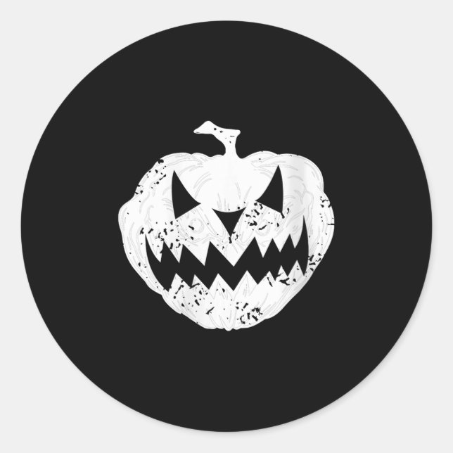 Adesivo Redondo Mulheres Meu Pumpkin Face Distante Escuro (Frente)