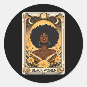 Adesivo Redondo Mulheres Negras Afro Cabelo Mês da História Negra