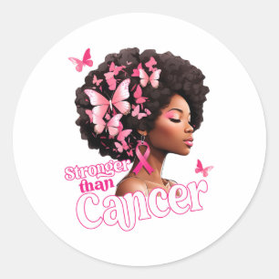 Adesivo Redondo Mulheres Negras Afro Rainha Mais Forte Que Cancer