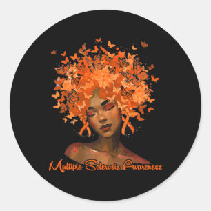 Adesivo Redondo Mulheres Negras Rainha Laranja Fita Múltipla Escle