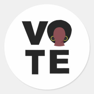 Adesivo Redondo Mulheres Negras Votam Eleição Política Votos Negro