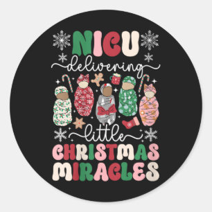 Adesivo Redondo Mulheres Nicu Natal Milagres Nicu Enfermeira Xmas