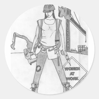 Adesivo Redondo Mulheres no Trabalho