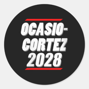 Adesivo Redondo Mulheres Ocasio-cortez 2028 - Aoc For Presidente! 