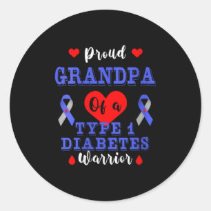 Adesivo Redondo Mulheres Orgulhosas Vovô De Uma Awarenia Diabetes