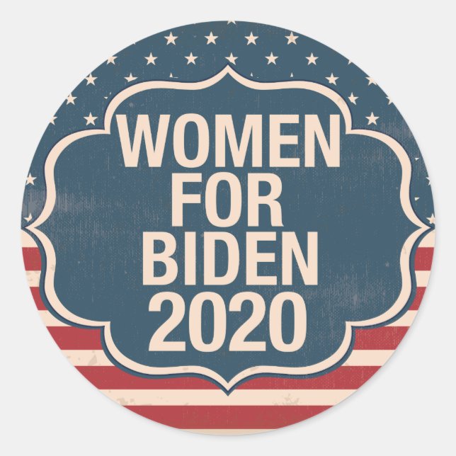 Adesivo Redondo Mulheres para Biden 2020 (Frente)
