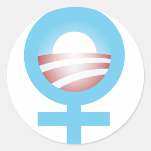 Adesivo Redondo Mulheres pelo logotipo Obama