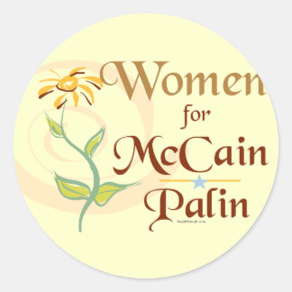 Adesivo Redondo Mulheres Pelo McCain Palin Sticker