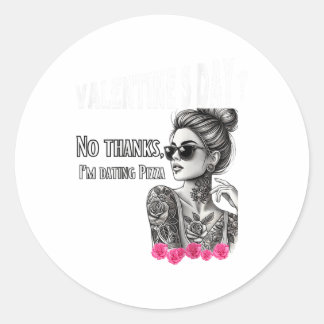 Adesivo Redondo Mulheres pelo Solteiro tatuado no Dia Anti-Valenti
