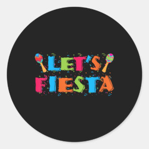 Adesivo Redondo Mulheres permitem Fiesta Cinco de Mayo Camisa V-ne
